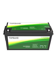 Lithium Batteri 12V 200Ah 200A BMS LiFePO4 Topband