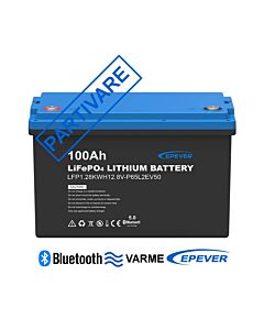 EPEVER 12.8V 100Ah LiFePO4 Varme , Bluetooth