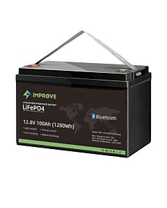 IMPROVE Lithium 100Ah Batteri 12V 100Ah (LiFePO4) BMS 100A - BT