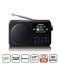 Bærbar DAB+/FM-radio med Bluetooth® Svart