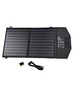 Solcellepanel 30Watt, sammenleggbart, 2-fold, sort