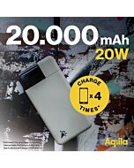 Powerbank 20000mAh 20W Aqiila Powerbird B20 Mose Grønn